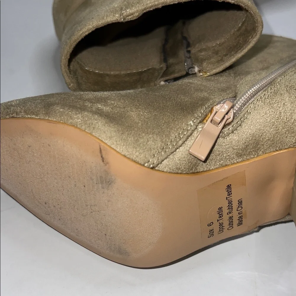 Olivia Miller Taupe Ankle Booties - Picture 6 of 7